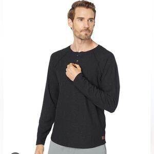 Fundamental Coast Herondo Henley Black Charcoal Size Large